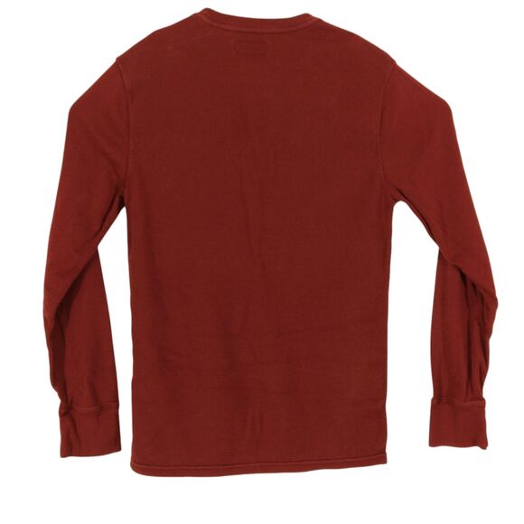 Polo Ralph Lauren thermal tshirt mens M Medium maroon red waffle knit long sl - Picture 2 of 7